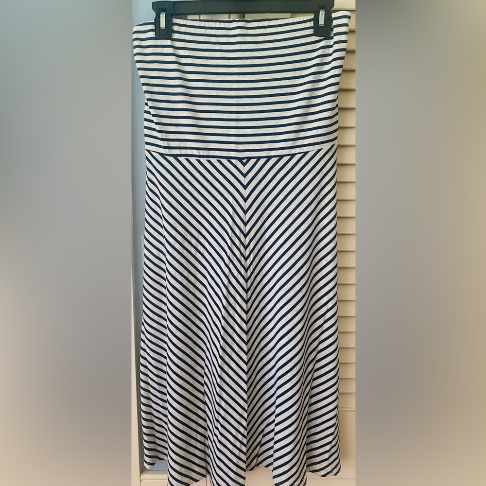 Banana Republic Navy and Heather Gray Strapless Dress